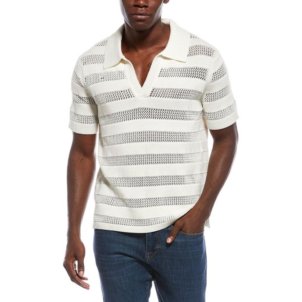 Simkhai Mens  Calvin Polo Shirt, White